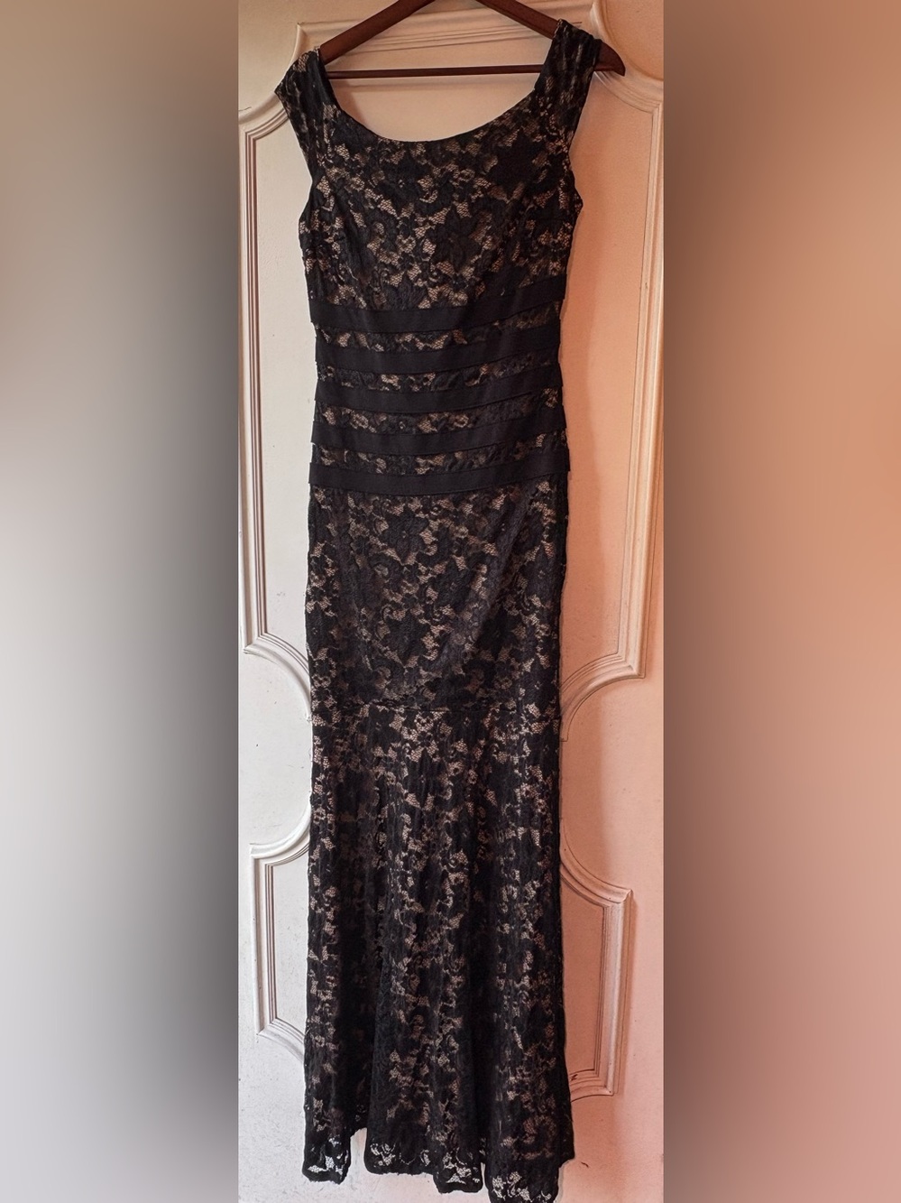 Rubber Ducky Productions, Inc. Black Lace Dress with Nude Underlay